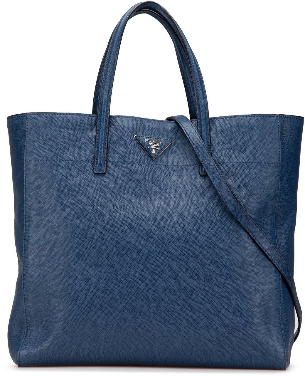 Prada Saffiano Soft Tote Blauw