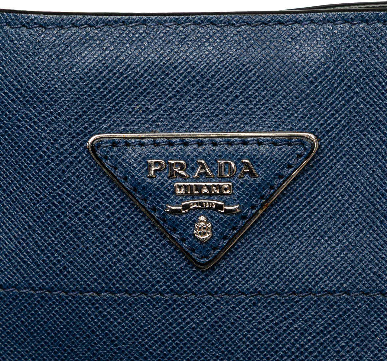 Prada Saffiano Soft Tote Blauw