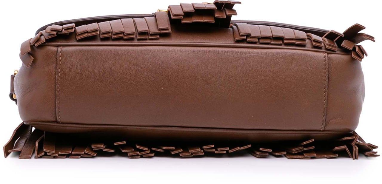 Prada Nappa Fringe Crossbody Bruin