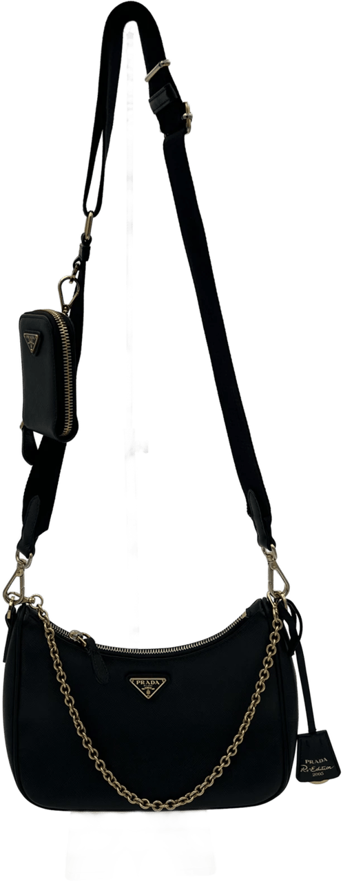 Prada Prada Leather Chain - black Zwart