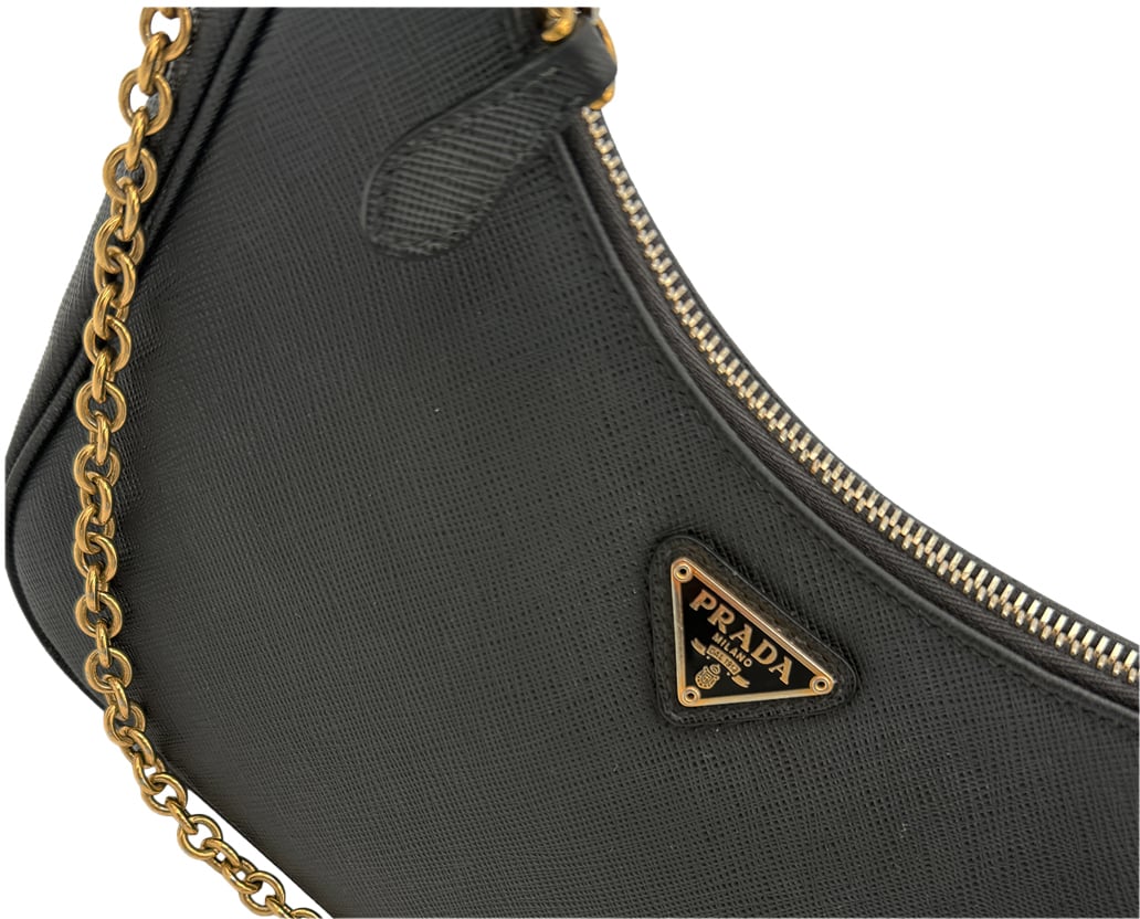 Prada Prada Leather Chain - Black Zwart