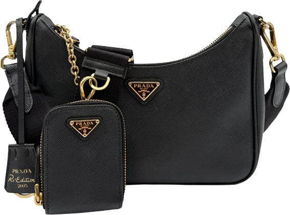 Prada Leather Chain - black Zwart