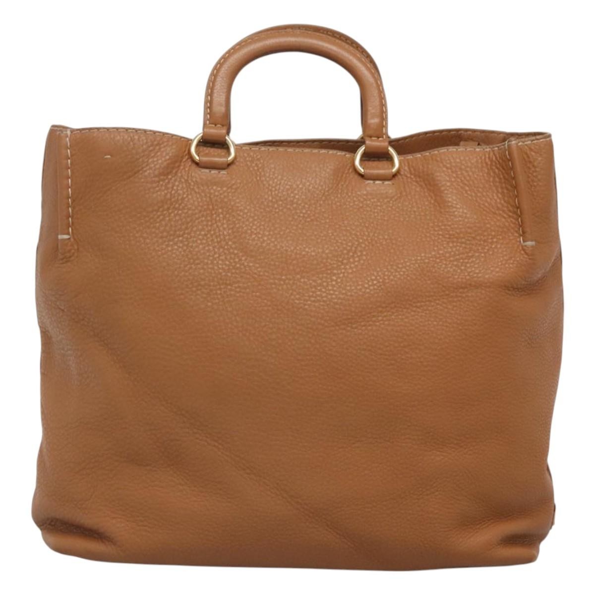 Prada Prada Embossed Logo Convertible Open Tote Vitello Daino Large Bruin