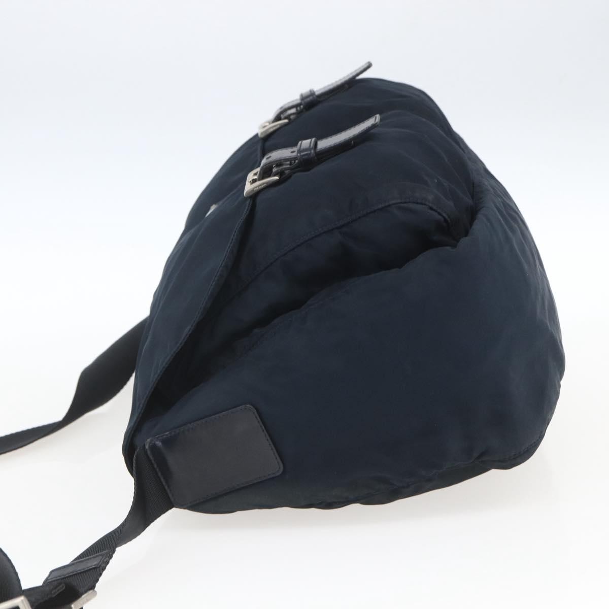 Prada Prada Zip Buckle Messenger Bag Tessuto Large Navy