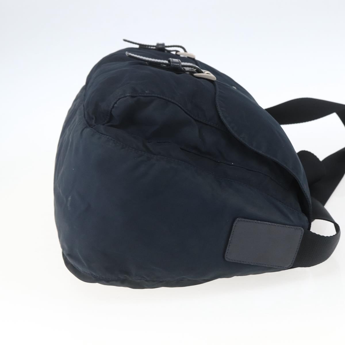 Prada Prada Zip Buckle Messenger Bag Tessuto Large Navy