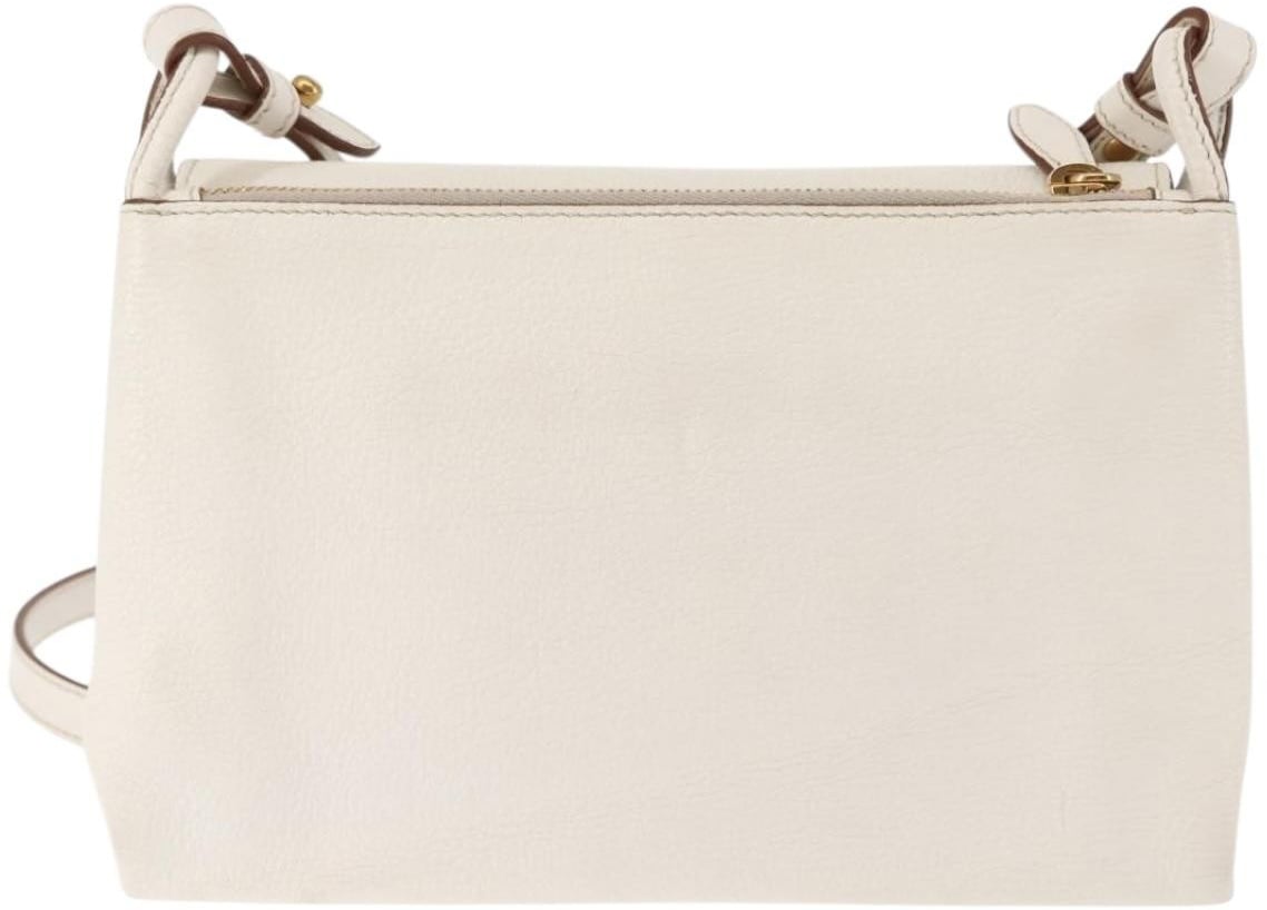 Prada Prada Flap Crossbody Bag Vitello Daino Medium Wit