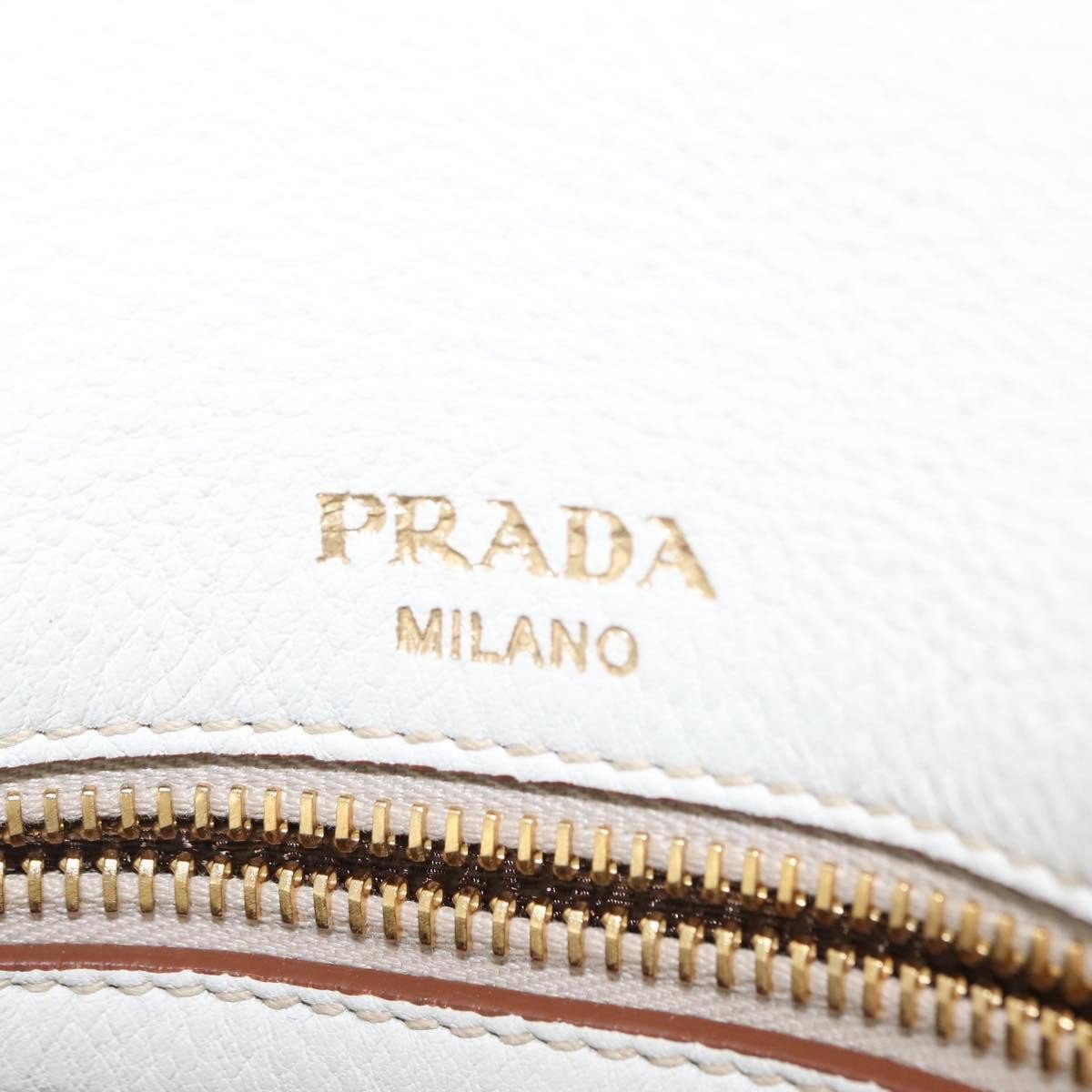 Prada Prada Flap Crossbody Bag Vitello Daino Medium Wit