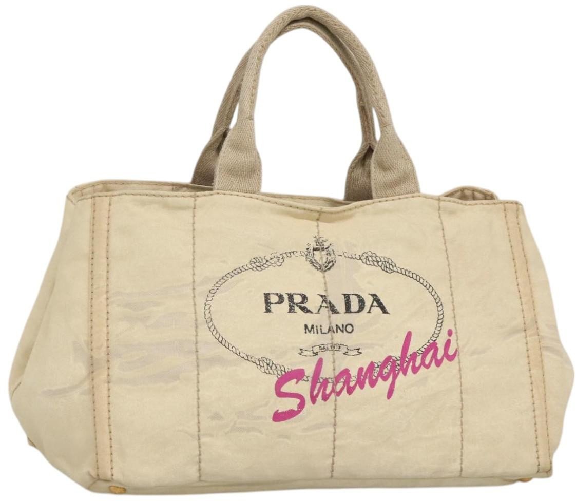Prada Prada Canapa Convertible Tote Canvas Large Wit