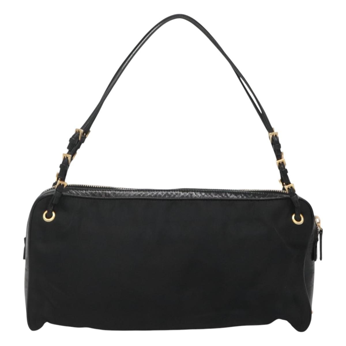Prada Prada SHOULDER BAG NYLON BLACK GOLD medium Zwart
