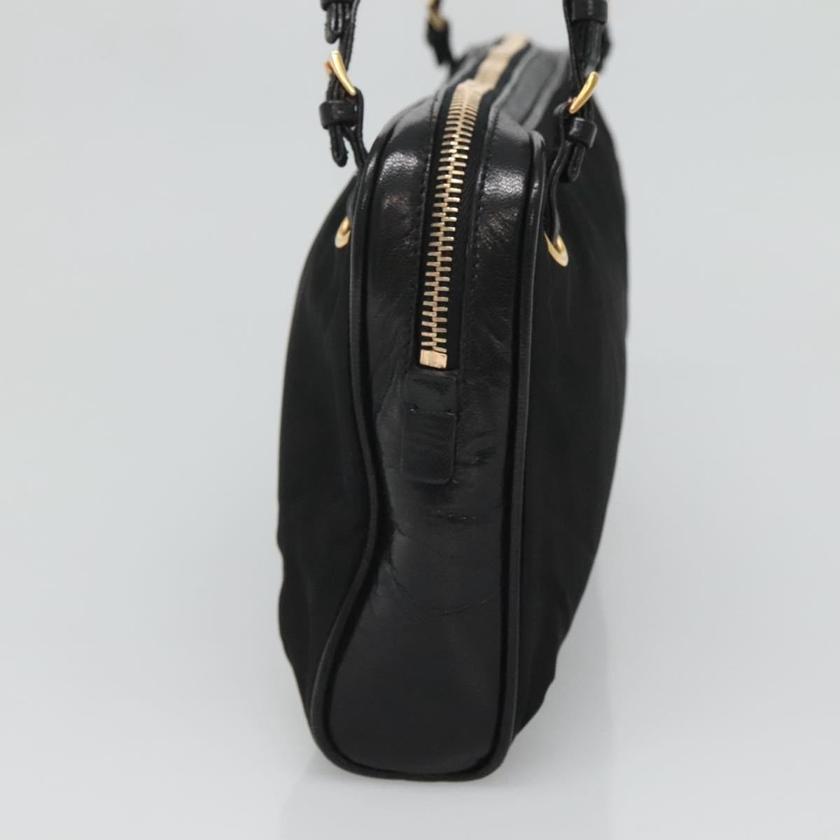 Prada SHOULDER BAG NYLON BLACK GOLD medium Zwart