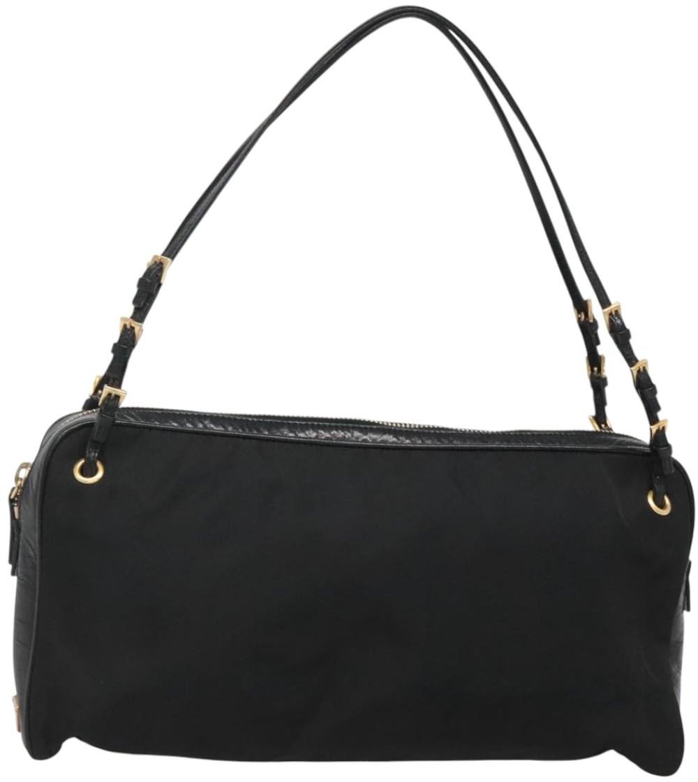 Prada Prada SHOULDER BAG NYLON BLACK GOLD medium Zwart