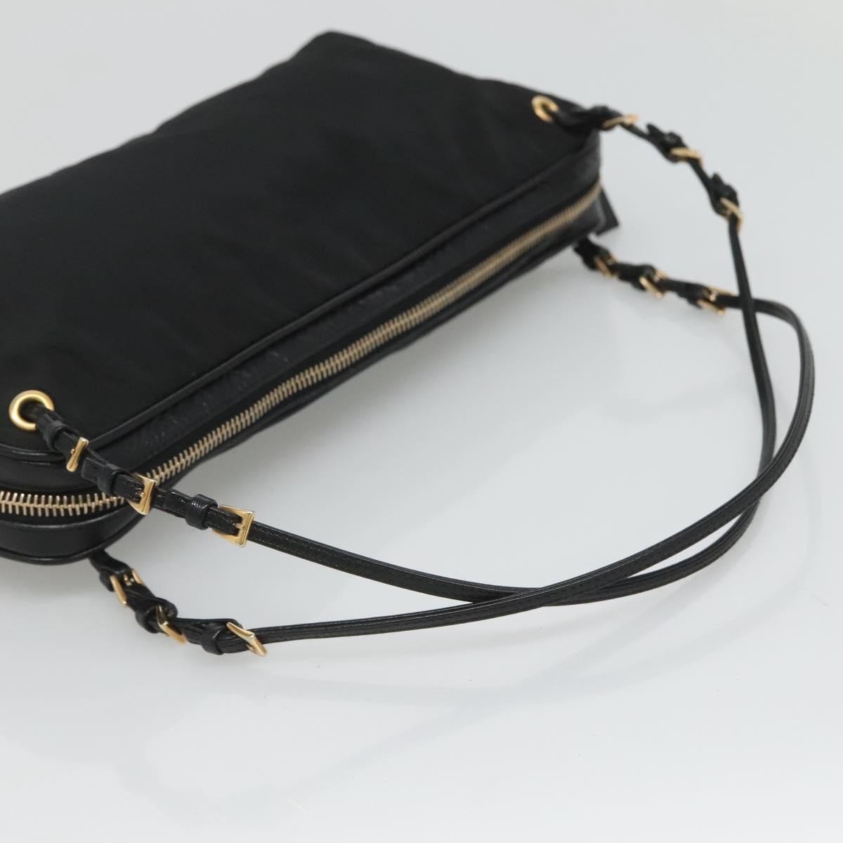 Prada SHOULDER BAG NYLON BLACK GOLD medium Zwart