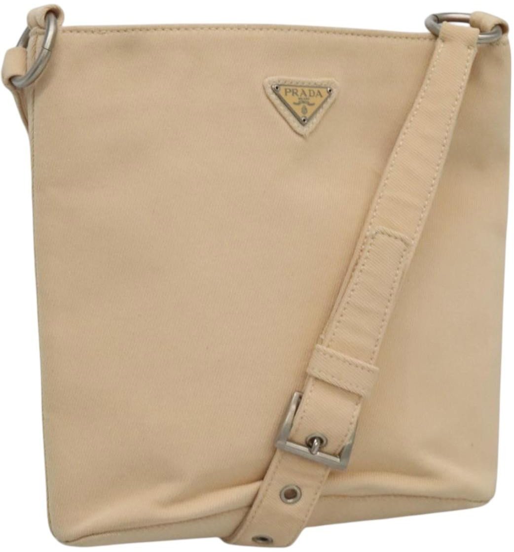Prada Prada Zip Messenger Canvas Beige