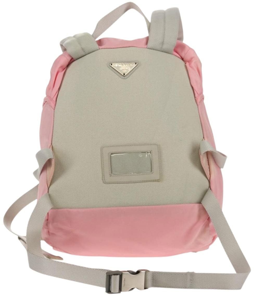 Prada Prada Double Buckle Backpack Tessuto Small Roze