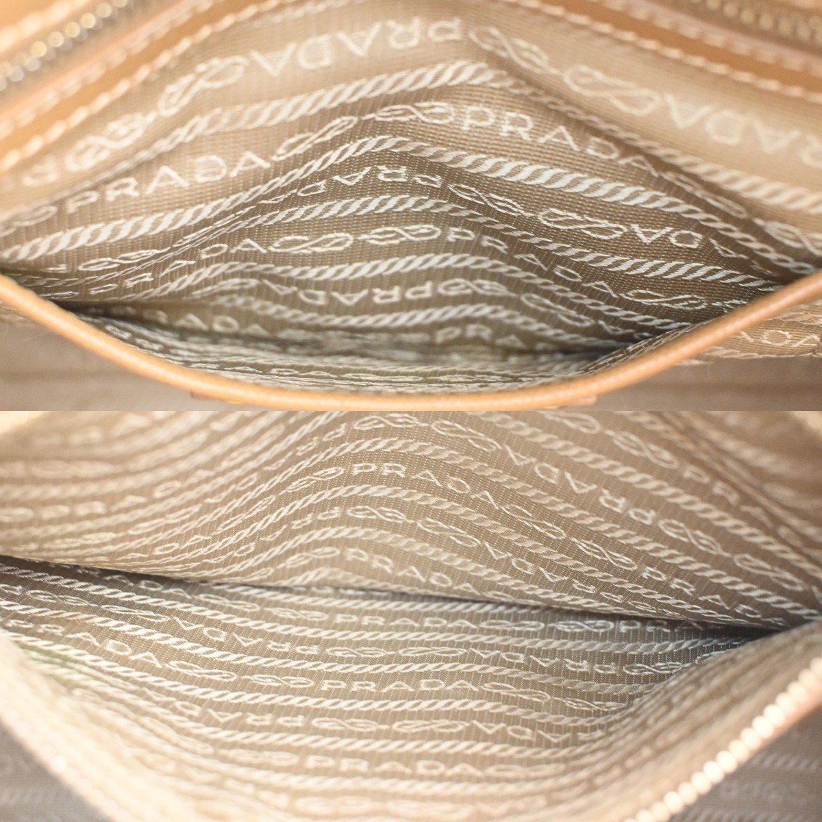 Prada Prada Convertible Tote Canvas and Saffiano Leather Large Beige