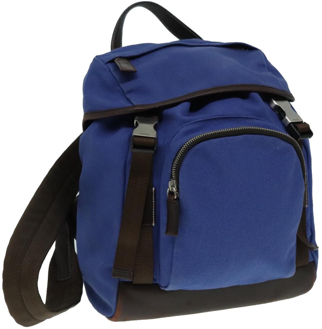Prada Prada Logo Backpack Canvas Blauw