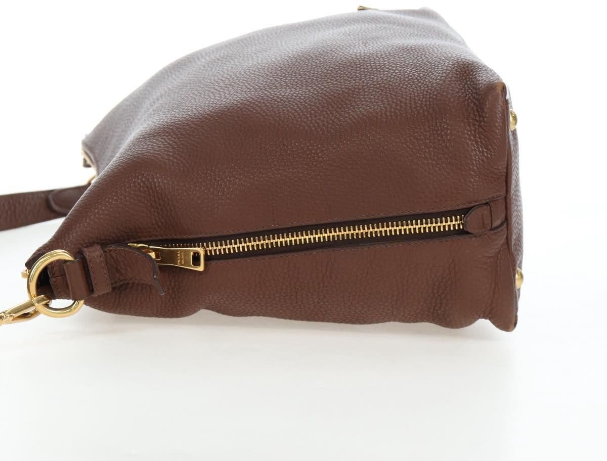Prada Side Zip Hobo Soft Calf Large Bruin