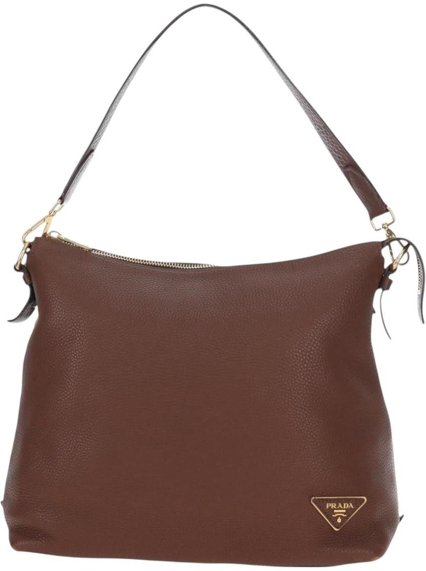 Prada Side Zip Hobo Soft Calf Large Bruin