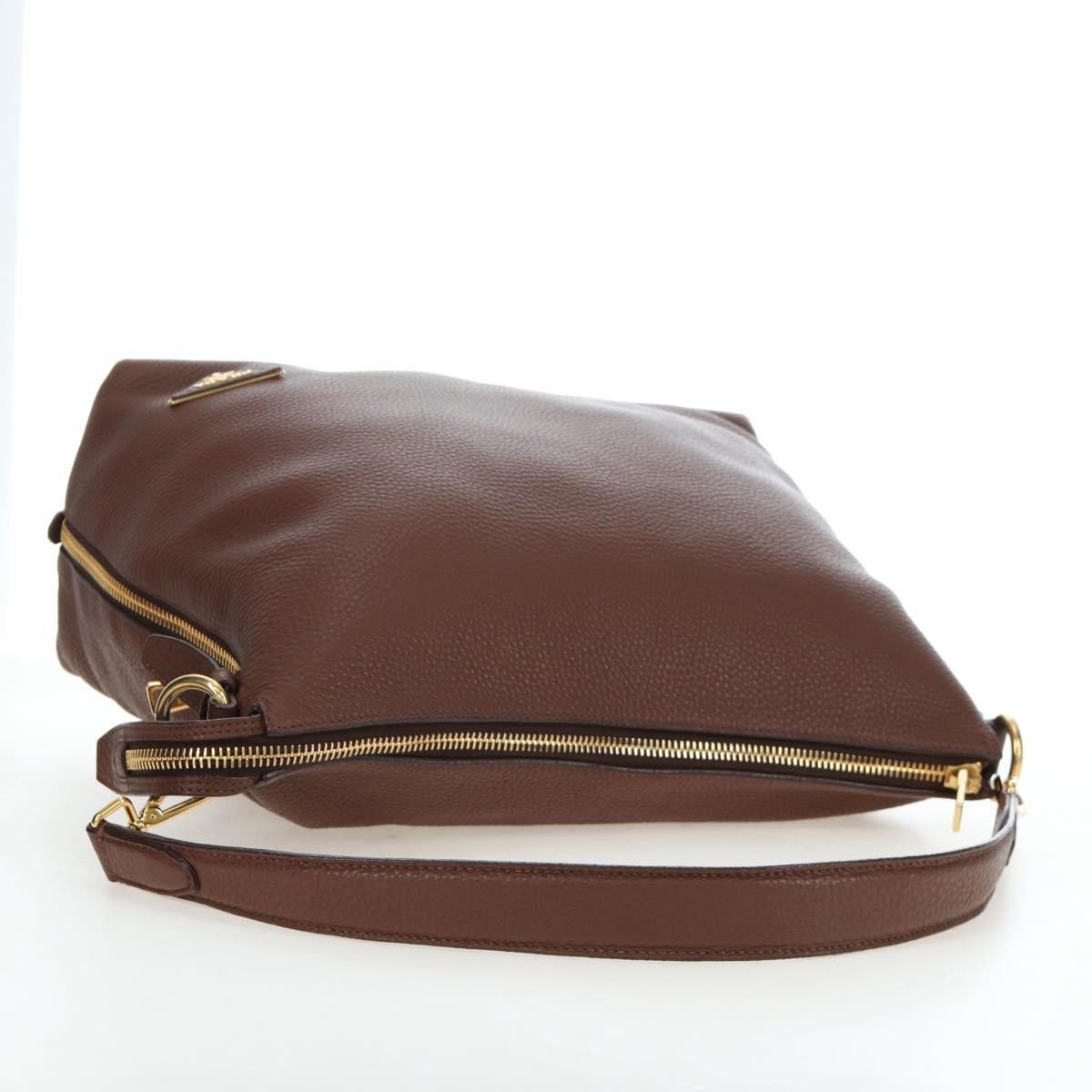 Prada Side Zip Hobo Soft Calf Large Bruin