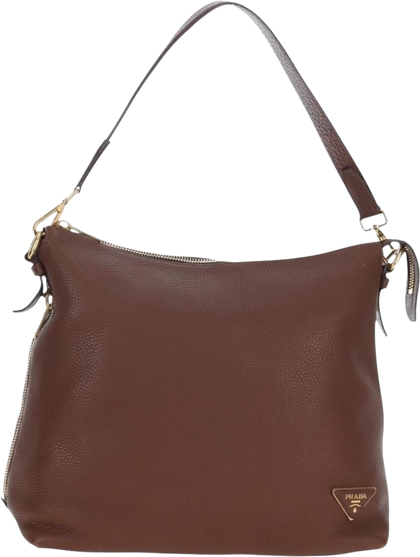 Prada Side Zip Hobo Soft Calf Large Bruin