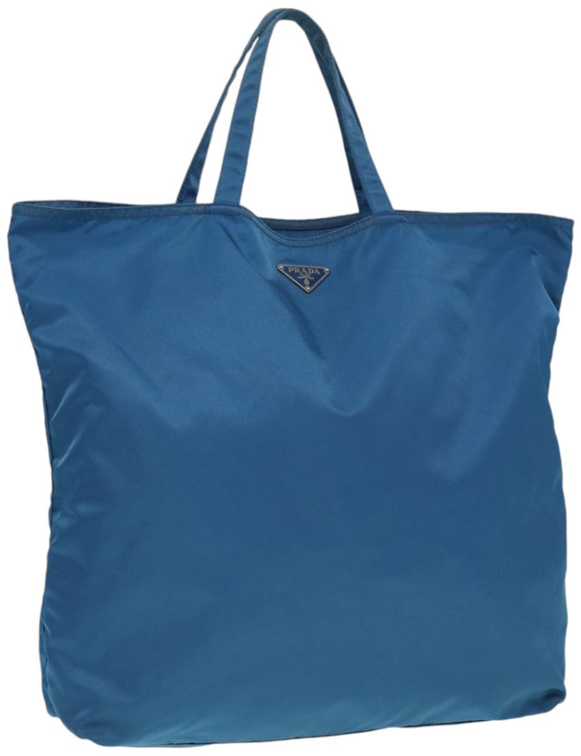 Prada Prada Robot Open Tote Tessuto Large Blauw