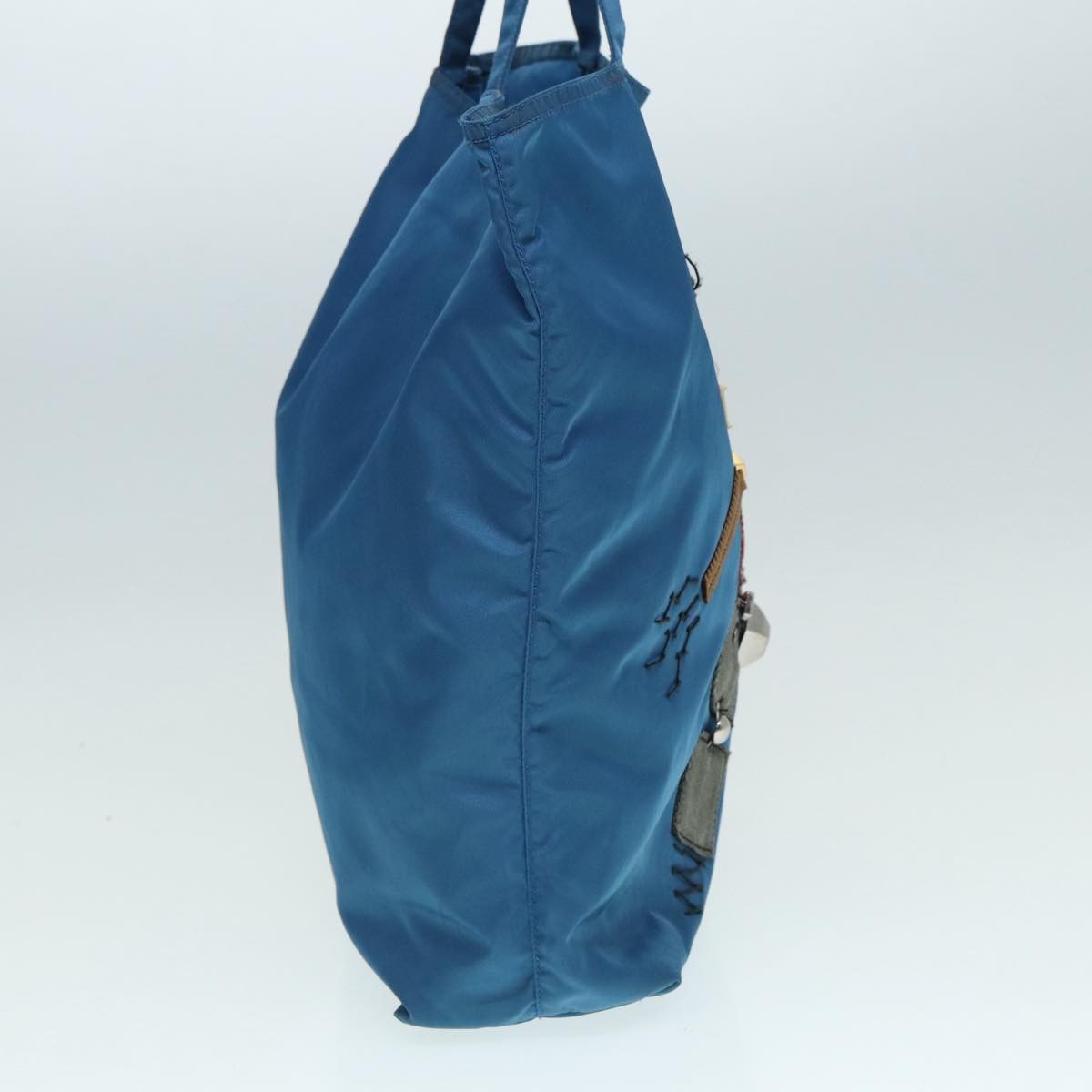 Prada Prada Robot Open Tote Tessuto Large Blauw