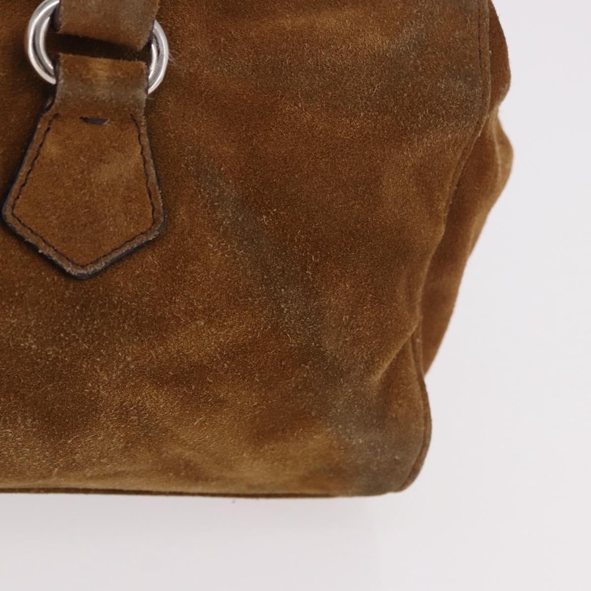 Prada Pushlock Tote Suede Bruin