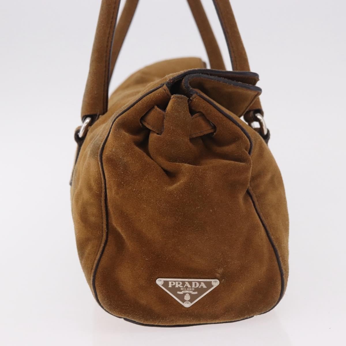 Prada Pushlock Tote Suede Bruin