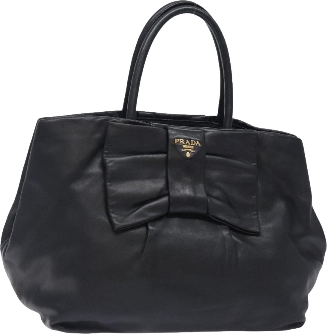 Prada Bow Tote Leather Zwart