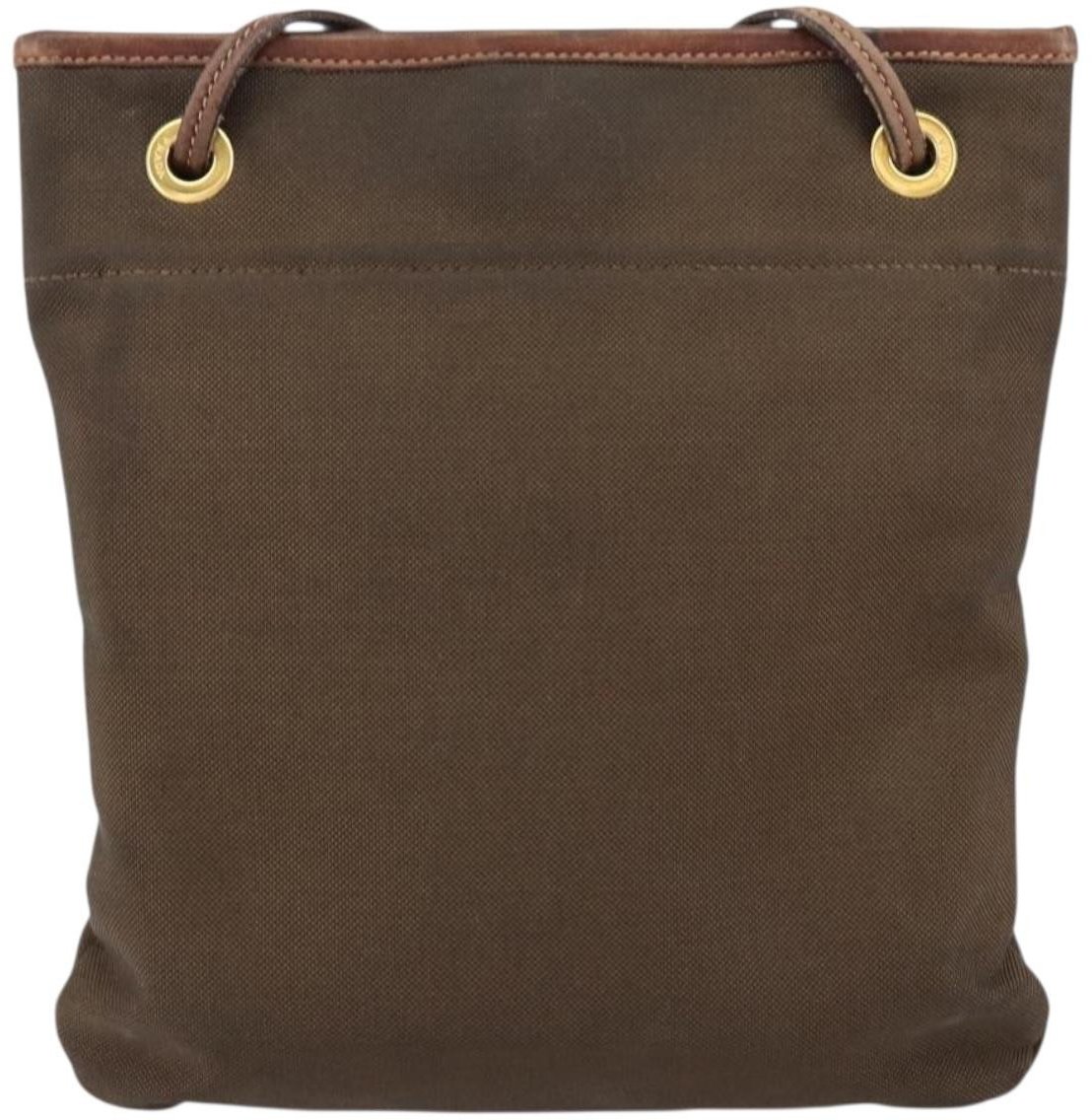 Prada Prada Logo Flat Messenger Canvas Medium Bruin