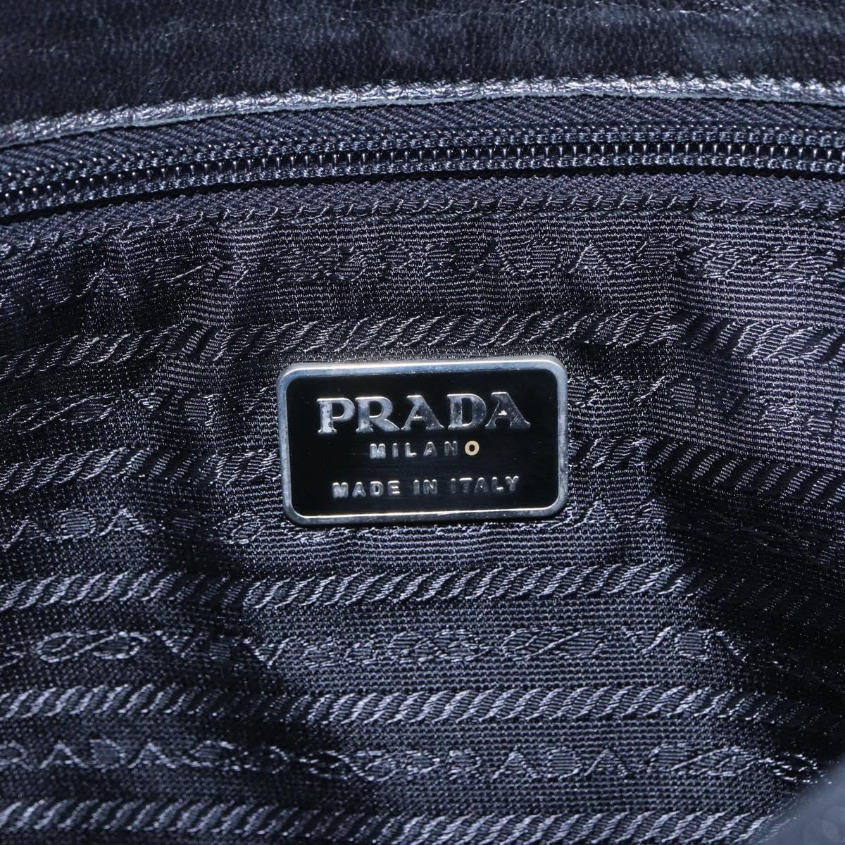 Prada Vintage Chain Tote Leather Zwart