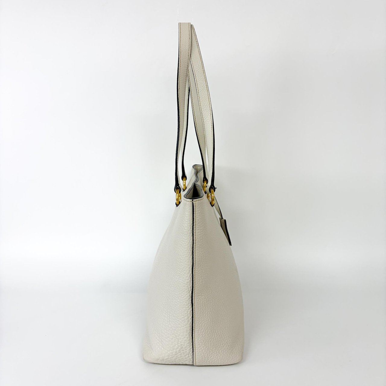 Prada Prada Prada Vitello Phenix Leather Tote Bag Black Large phenix leather Wit