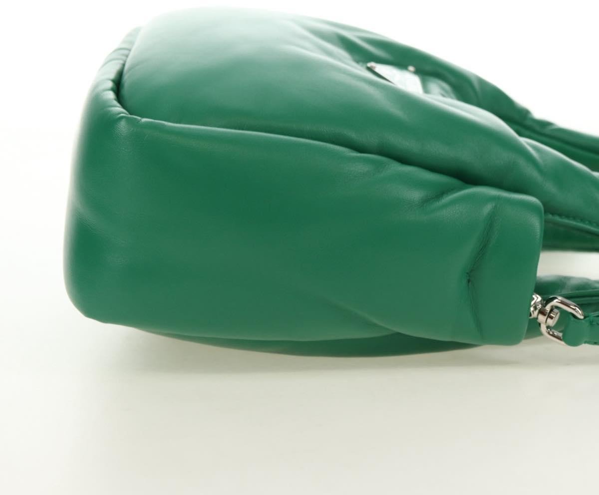 Prada Padded Soft Tote Leather Mini Groen