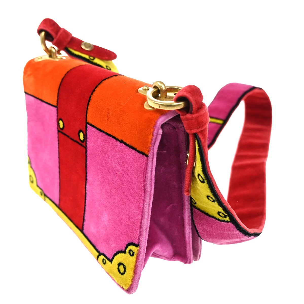 Prada Prada Cahier Crossbody Bag Printed Velvet Small Roze