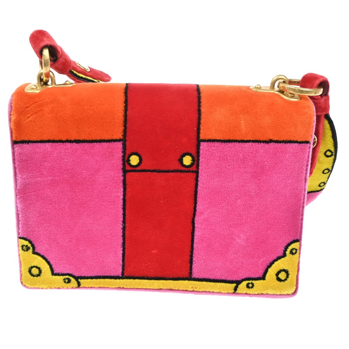 Prada Prada Cahier Crossbody Bag Printed Velvet Small Roze