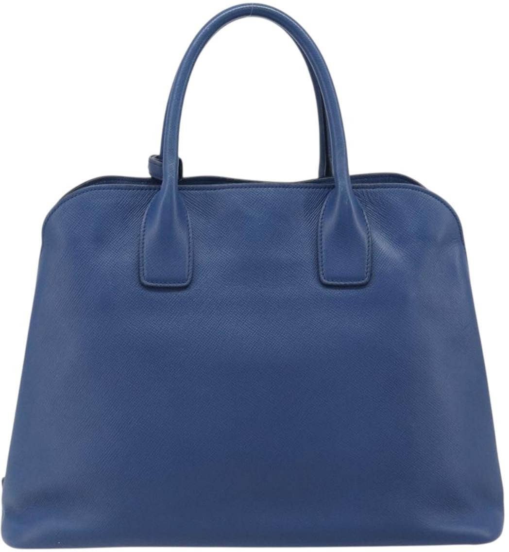 Prada Cuir Promenade Front Zip Tote Leather Medium Blauw