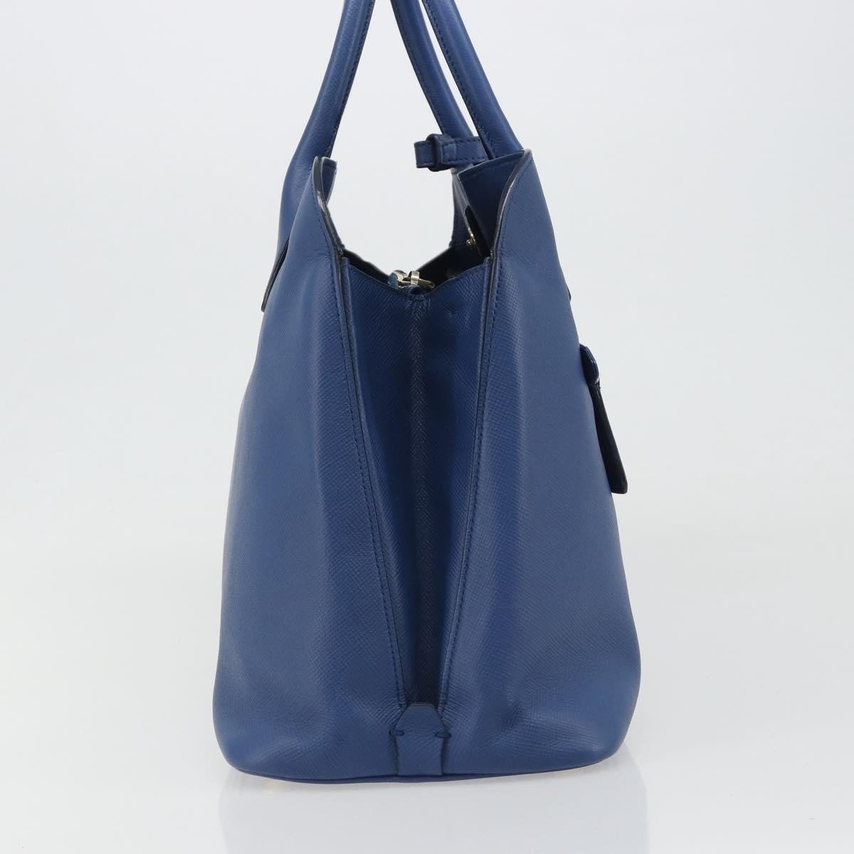 Prada Cuir Promenade Front Zip Tote Leather Medium Blauw