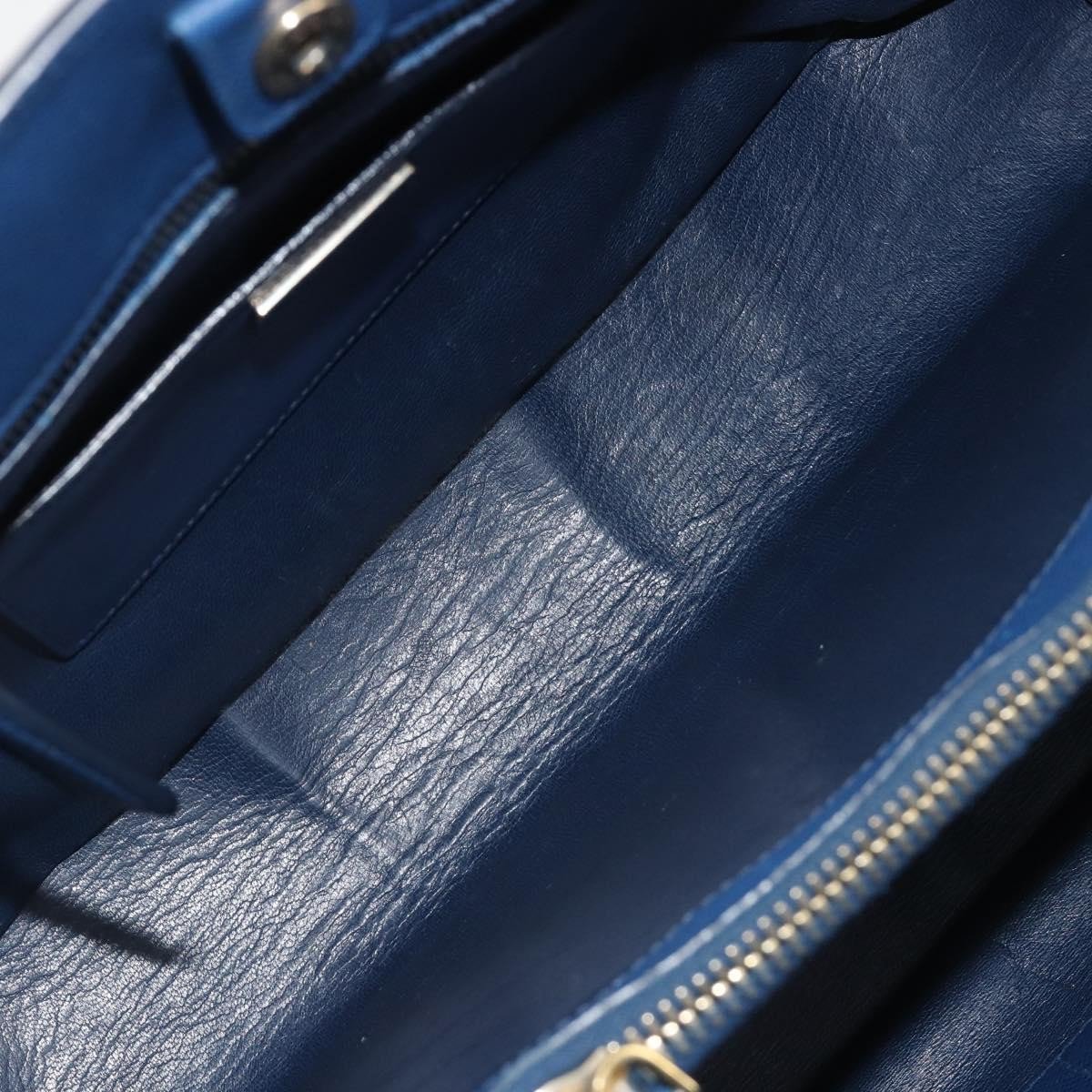 Prada Cuir Promenade Front Zip Tote Leather Medium Blauw