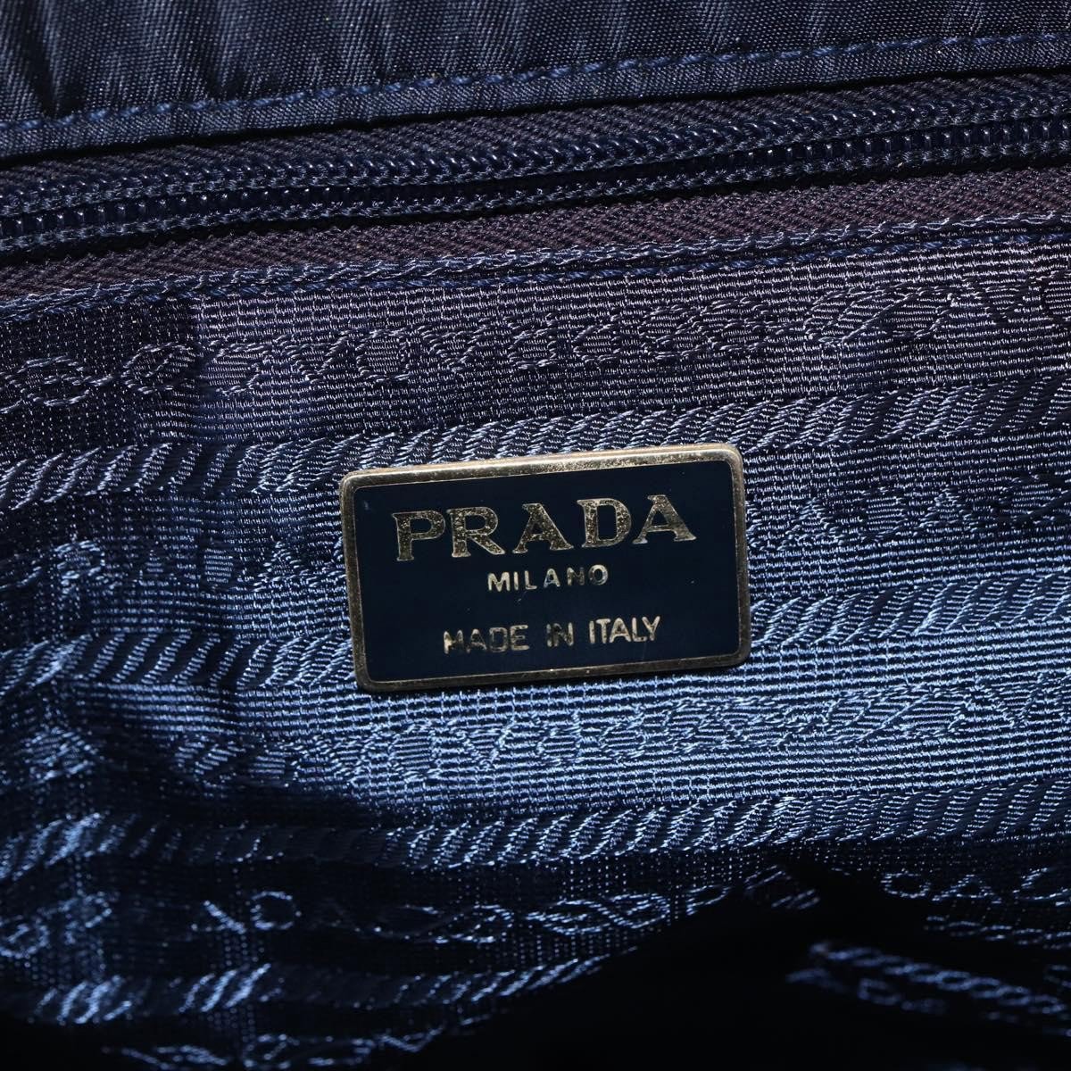 Prada Prada Front Pocket Zip Tote Tessuto Medium Zwart