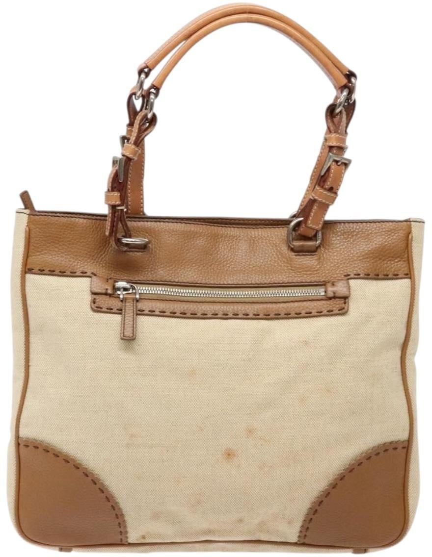 Prada Prada Vintage Convertible Tote Canvas and leather Beige