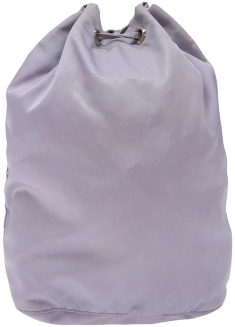 Prada Prada Vela Drawstring Bucket Pouch Tessuto Small Paars