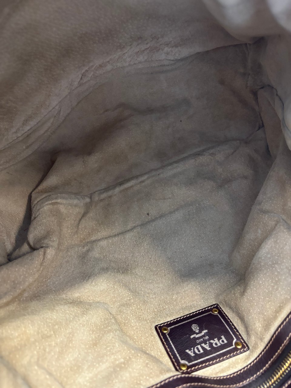 Prada Buckle Tote Vitello Daino Medium Bruin
