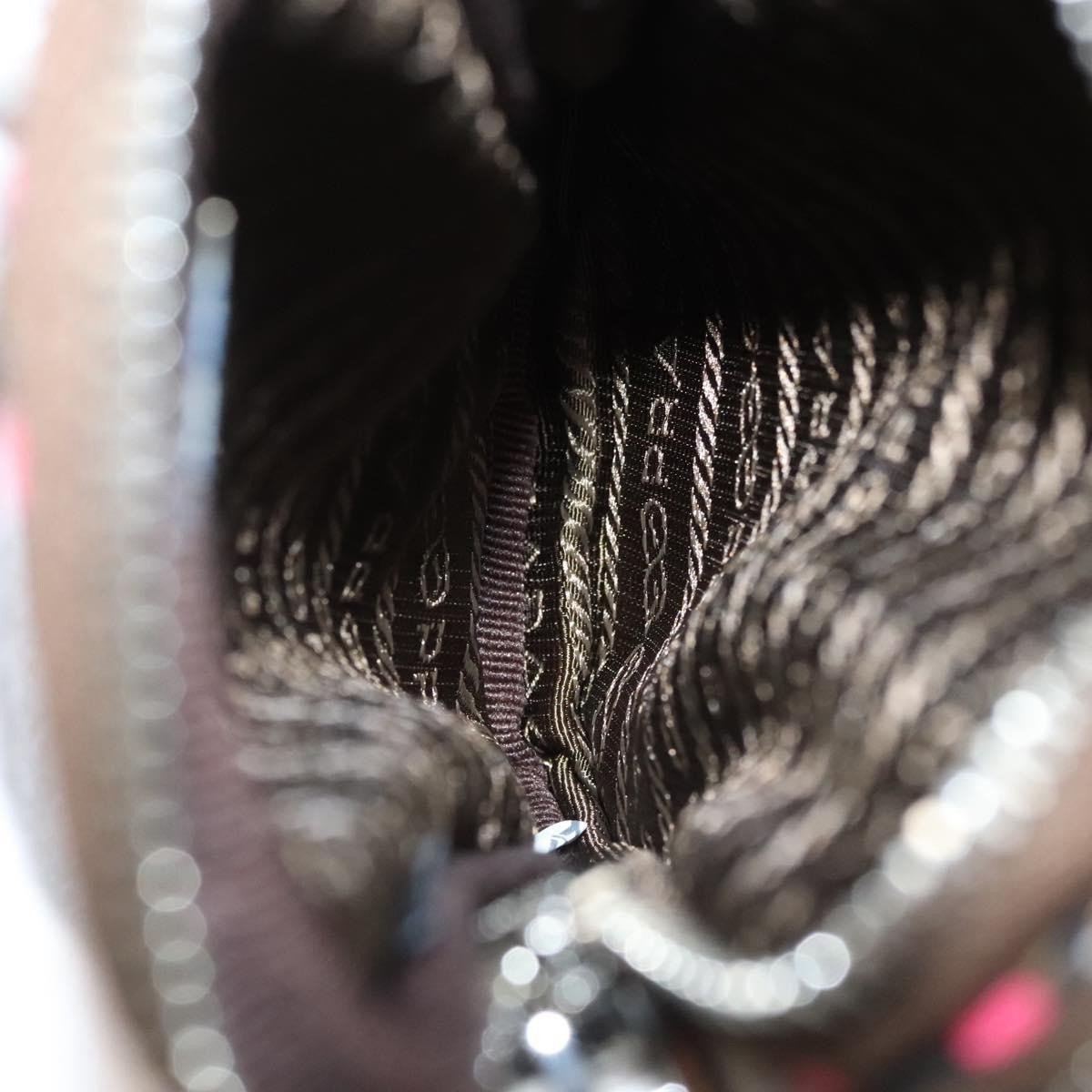 Prada Prada Baguette Shoulder Bag Quilted Tessuto with Leather Medium Bruin