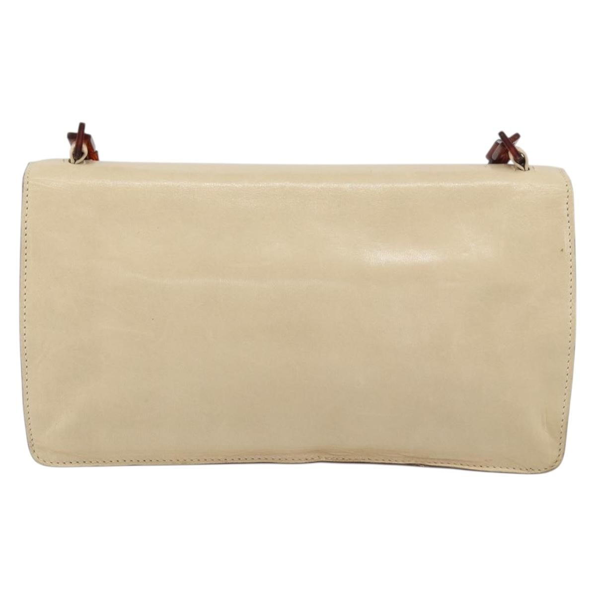 Prada Prada Flap Shoulder Bag Leather Small Beige