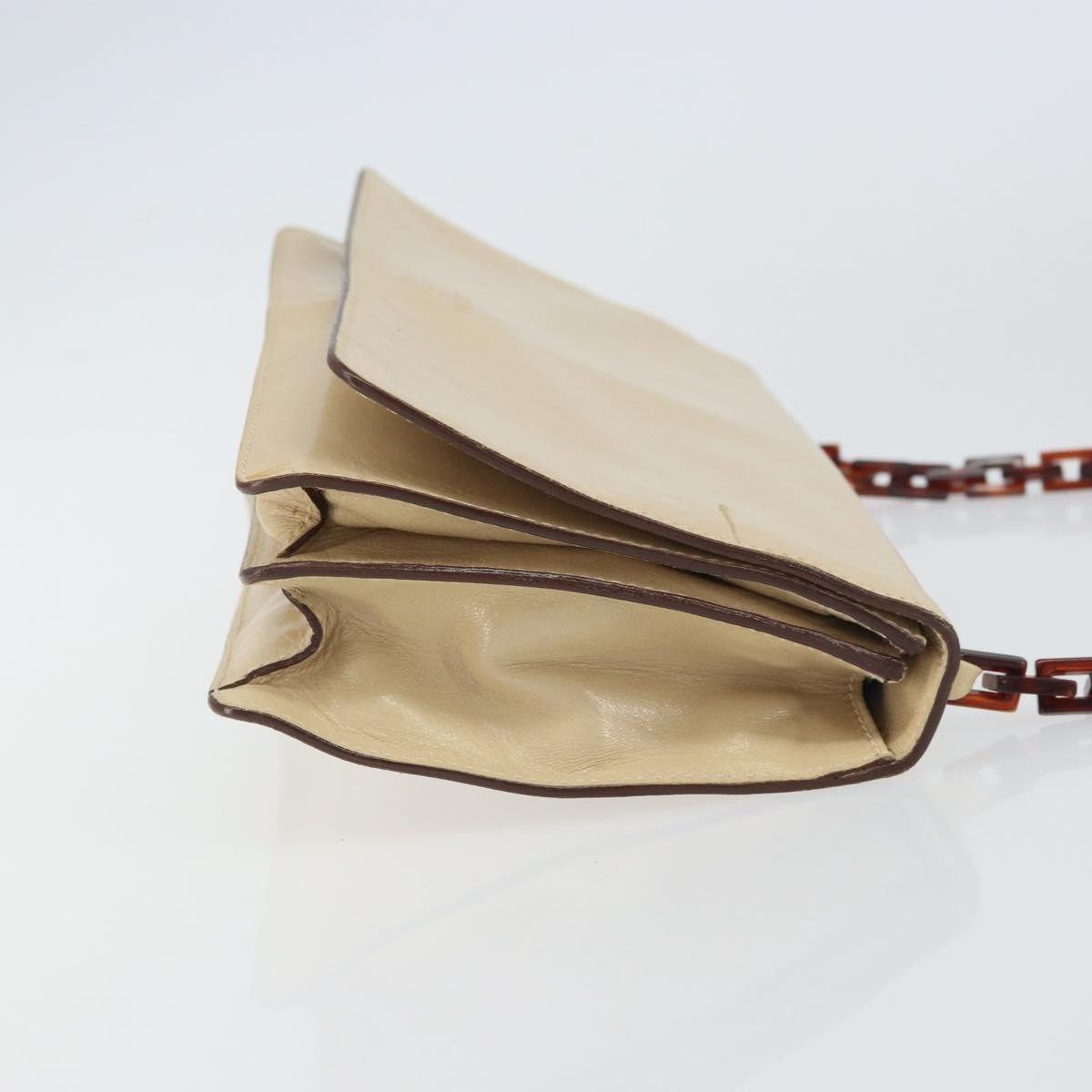 Prada Prada Flap Shoulder Bag Leather Small Beige