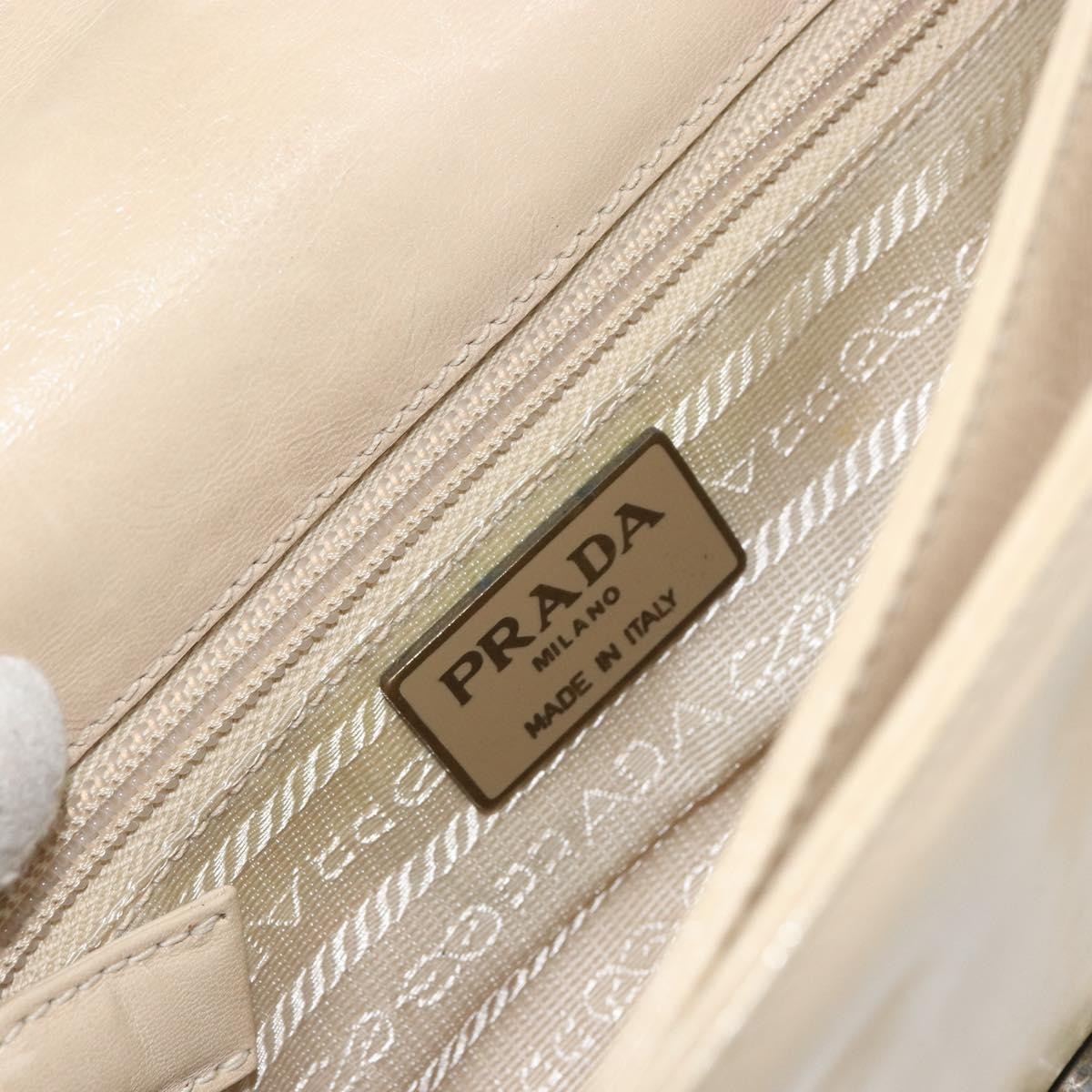 Prada Prada Flap Shoulder Bag Leather Small Beige