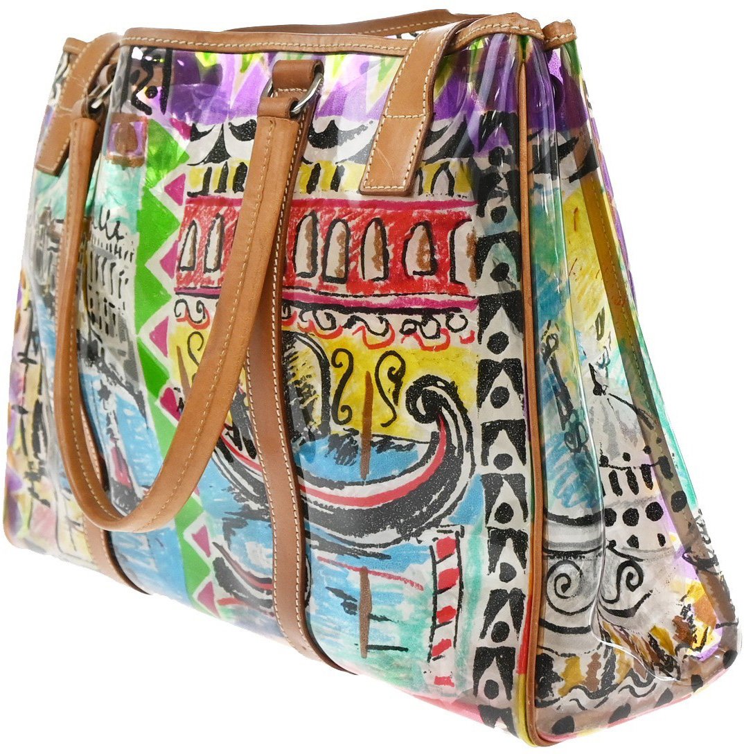 Prada Prada Venice Belted Tote Printed Canvas and Leather Large Divers