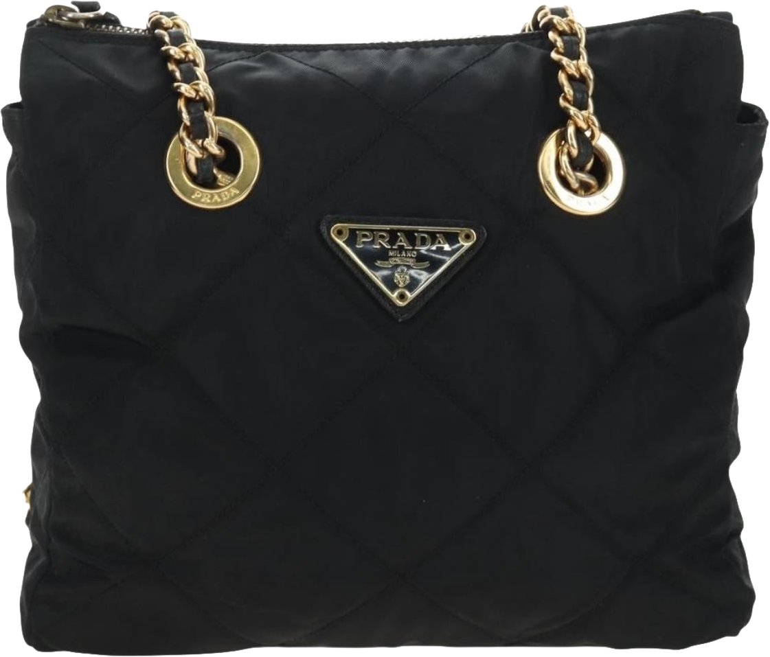Prada Re-Edition 1995 Chain Tote Quilted Re-Nylon Small Zwart