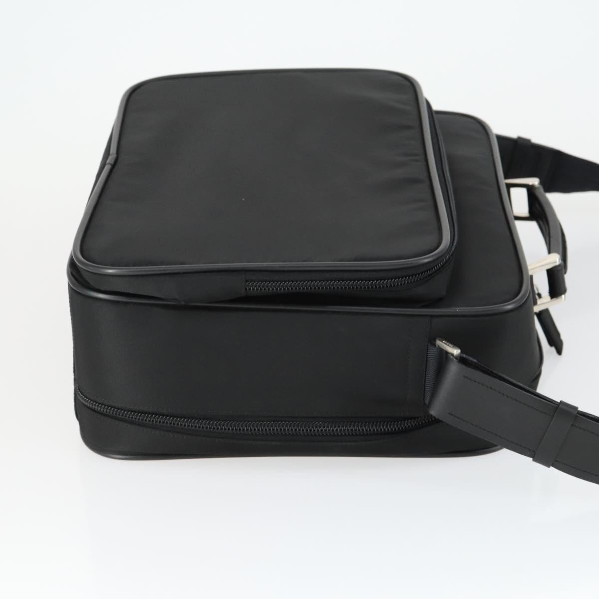 Prada Convertible Front Pocket Briefcase Tessuto with Saffiano Leather Zwart
