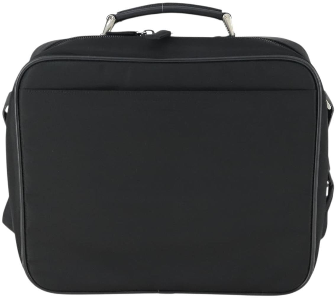 Prada Convertible Front Pocket Briefcase Tessuto with Saffiano Leather Zwart